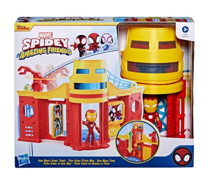 Hasbro Marvel Spidey And His Amazing Friends - Stark Tower Playset With Iron Man Action Figure