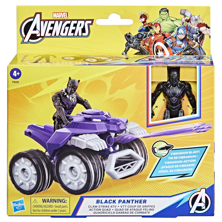 Hasbro Marvel Avengers Epic Hero Series Black Panther Claw Strike ATV Toy Car and Action Figure Playset