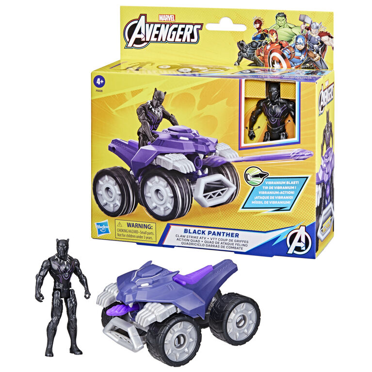 Hasbro Marvel Avengers Epic Hero Series Black Panther Claw Strike ATV Toy Car and Action Figure Playset