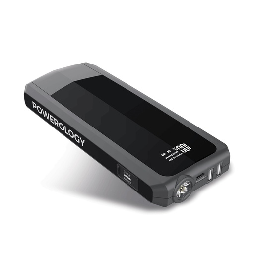 Powerology Emergency 12V Jump Starter with 16000 mAh Powerbank 18W PD QC3.0 - Black