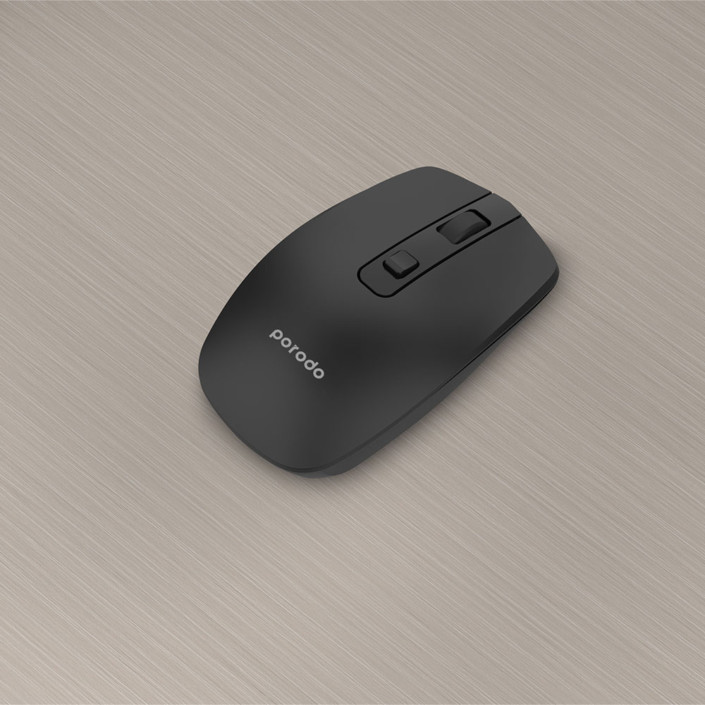 Porodo 1600 DPI Wireless Mouse Dual Mode - Black