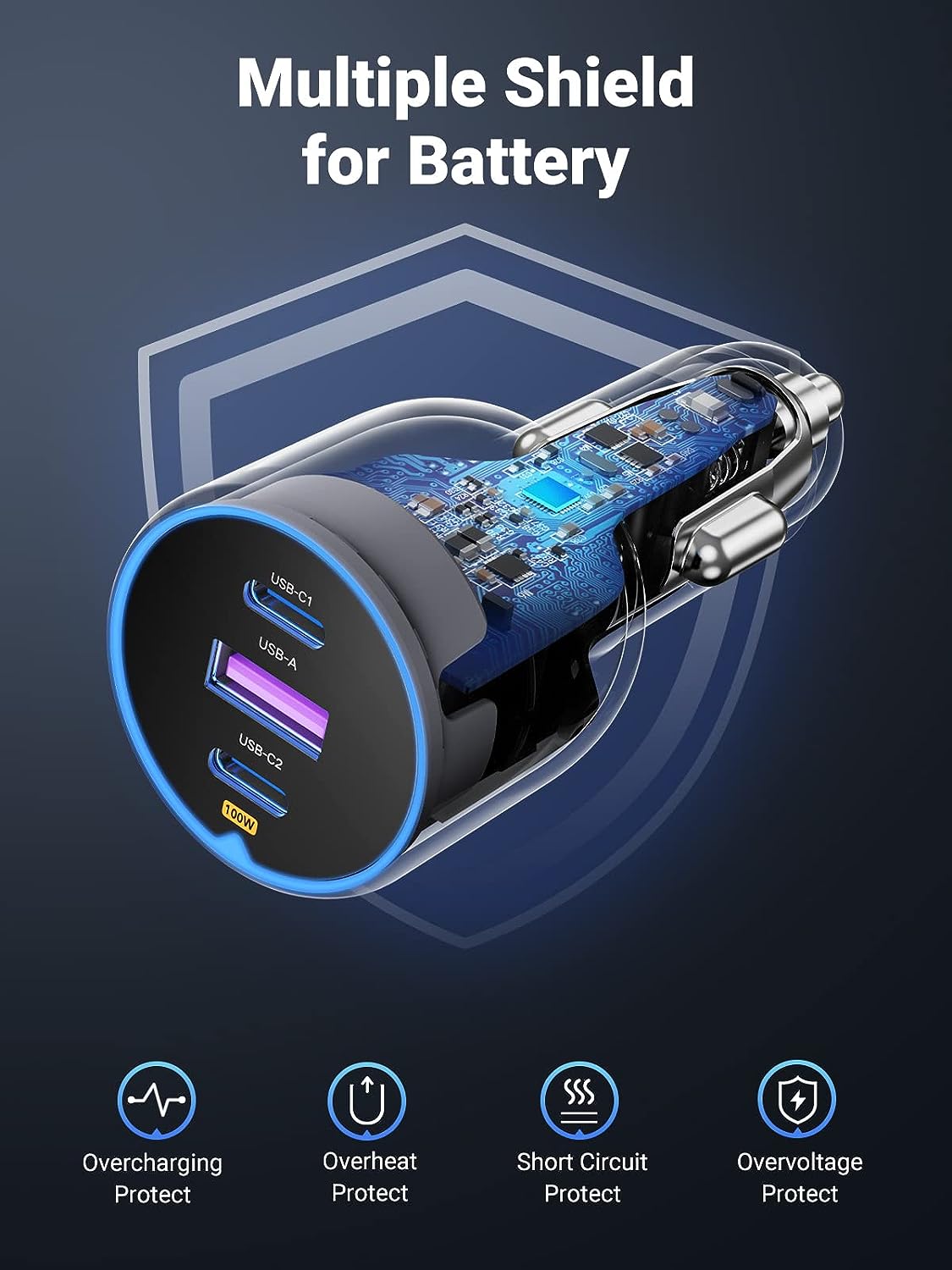 UGREEN 90413 130W Car Charger CD293