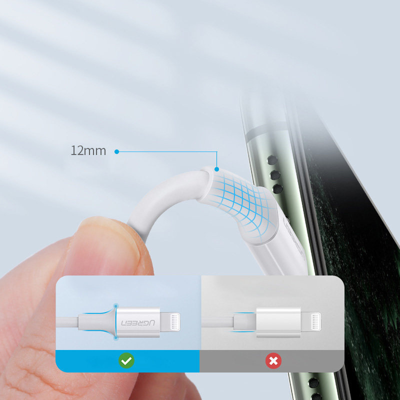 UGREEN 60749 USB-C to Lightning M/M Cable Rubber Shell 2m (White) US171