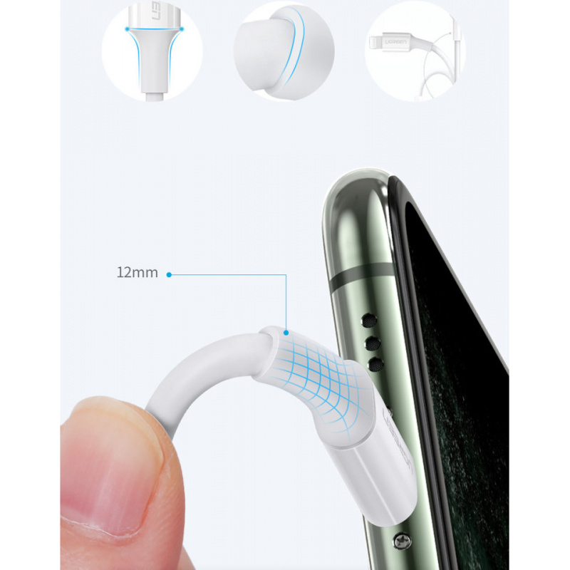 UGREEN 60749 USB-C to Lightning M/M Cable Rubber Shell 2m (White) US171