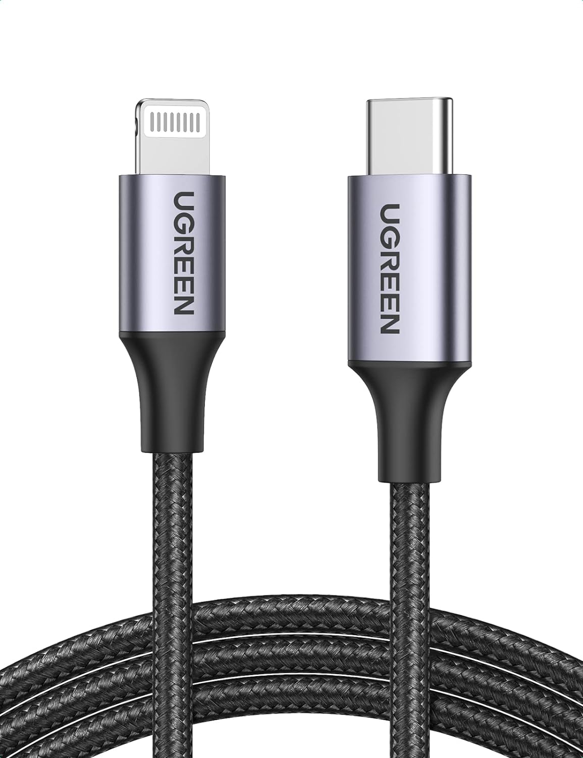 UGREEN USB-C to Lightning M/M Cable Aluminum Shell Braided 1m (Black) US304