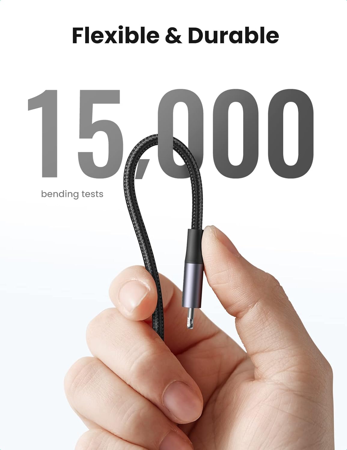 UGREEN 60761 USB-C to Lightning M/M Cable Aluminum Shell Braided 2m (Black) US304