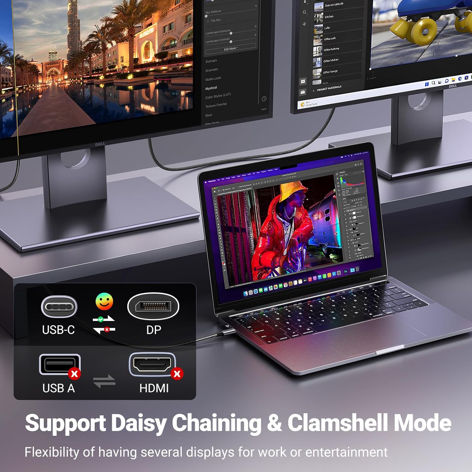 UGREEN 25158 USB-C to Display Port 8K Cable 2m CM556