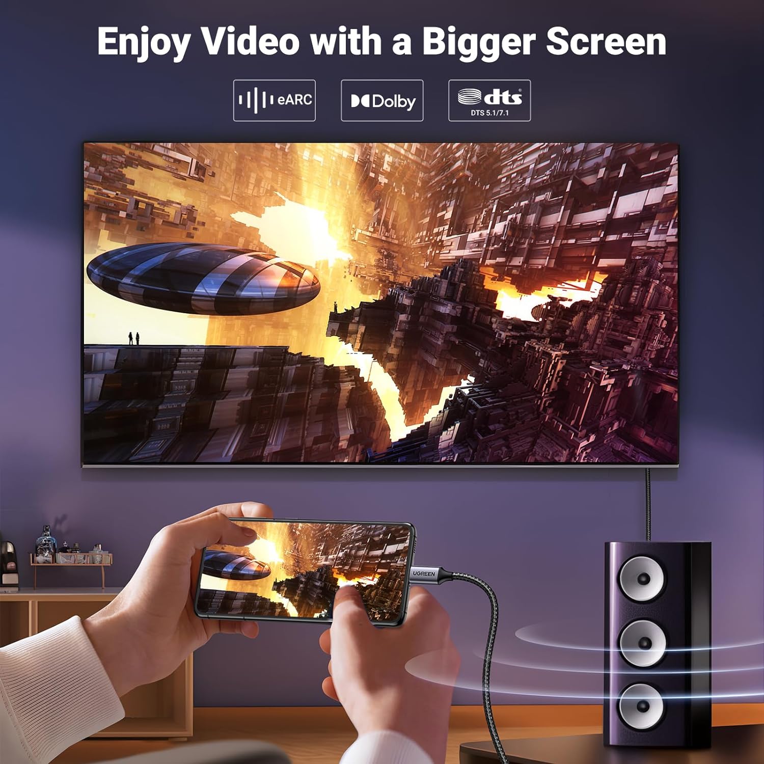 UGREEN 25158 USB-C to Display Port 8K Cable 2m CM556