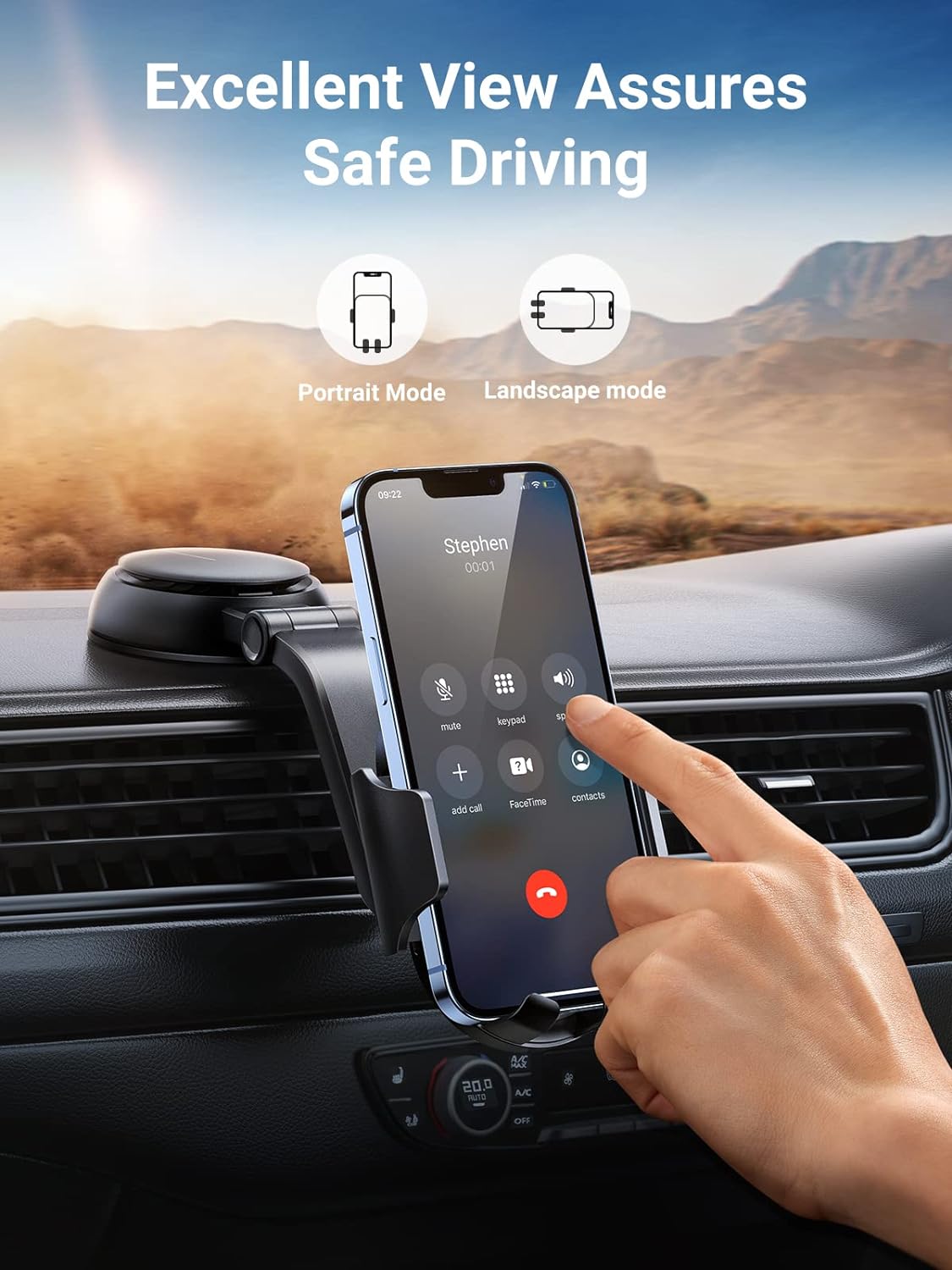 UGREEN 20473 Waterfall-Shaped Suction Cup Phone Mount LP405