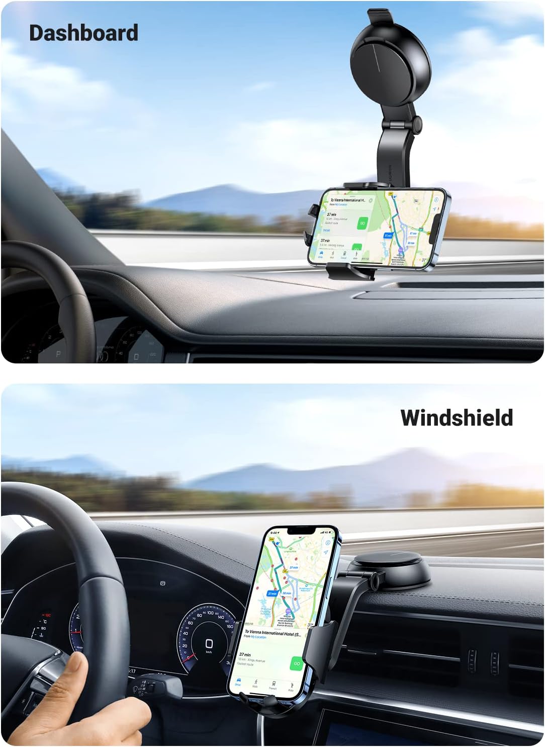 UGREEN 20473 Waterfall-Shaped Suction Cup Phone Mount LP405