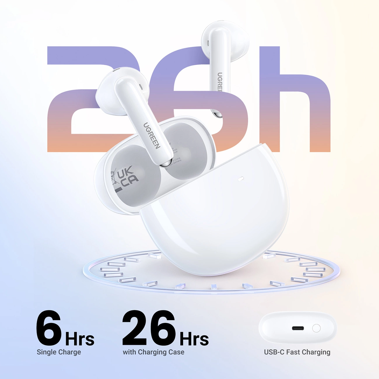UGREEN 15612 HiTune H5 True Wireless Earbuds WS201 - White