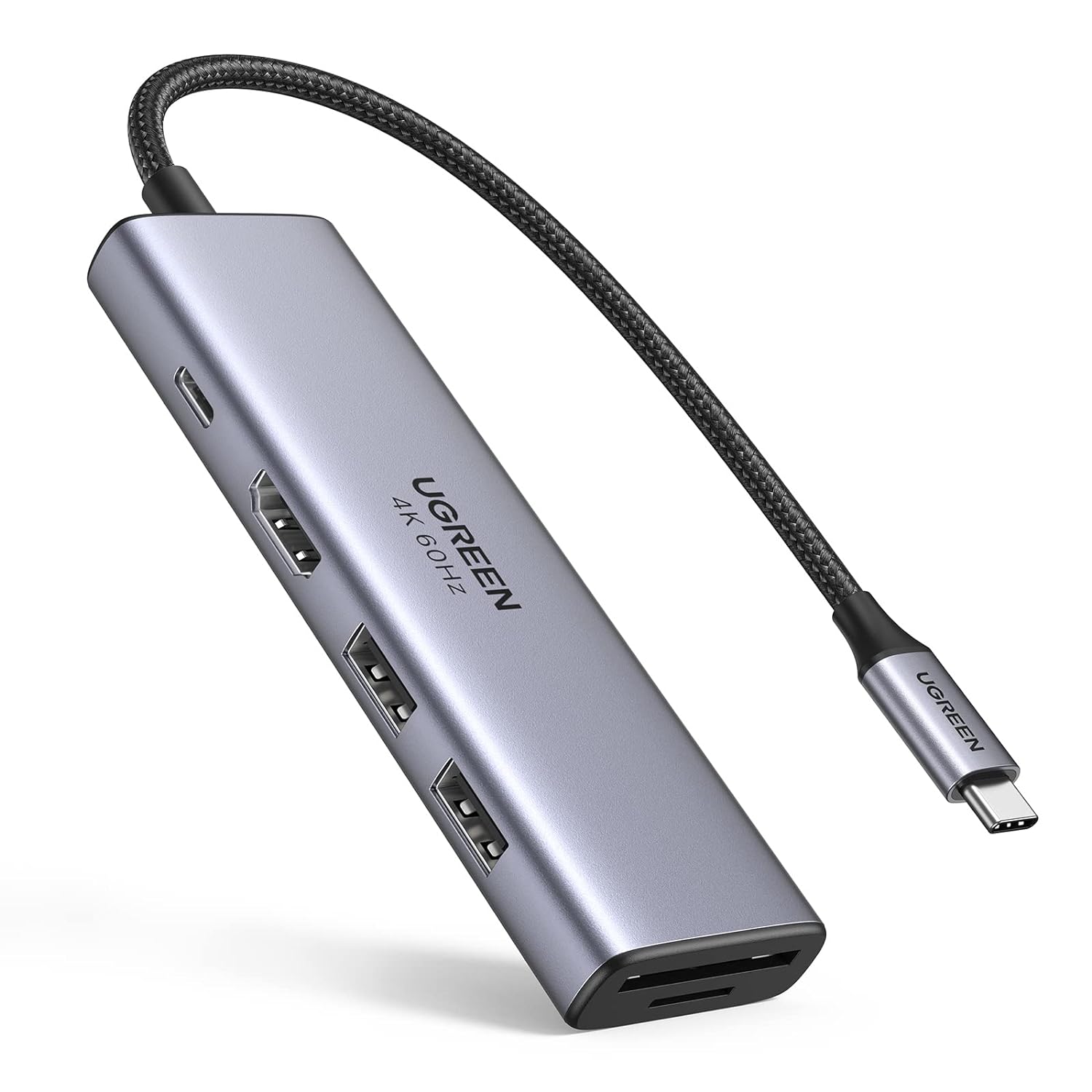 UGREEN 6in1 multifunctional USB Type C HUB - 2x USB 3.2 Gen 1 / HDMI 4K 60Hz / SD and TF card reader / USB Type C PD 100W (60384 CM511)