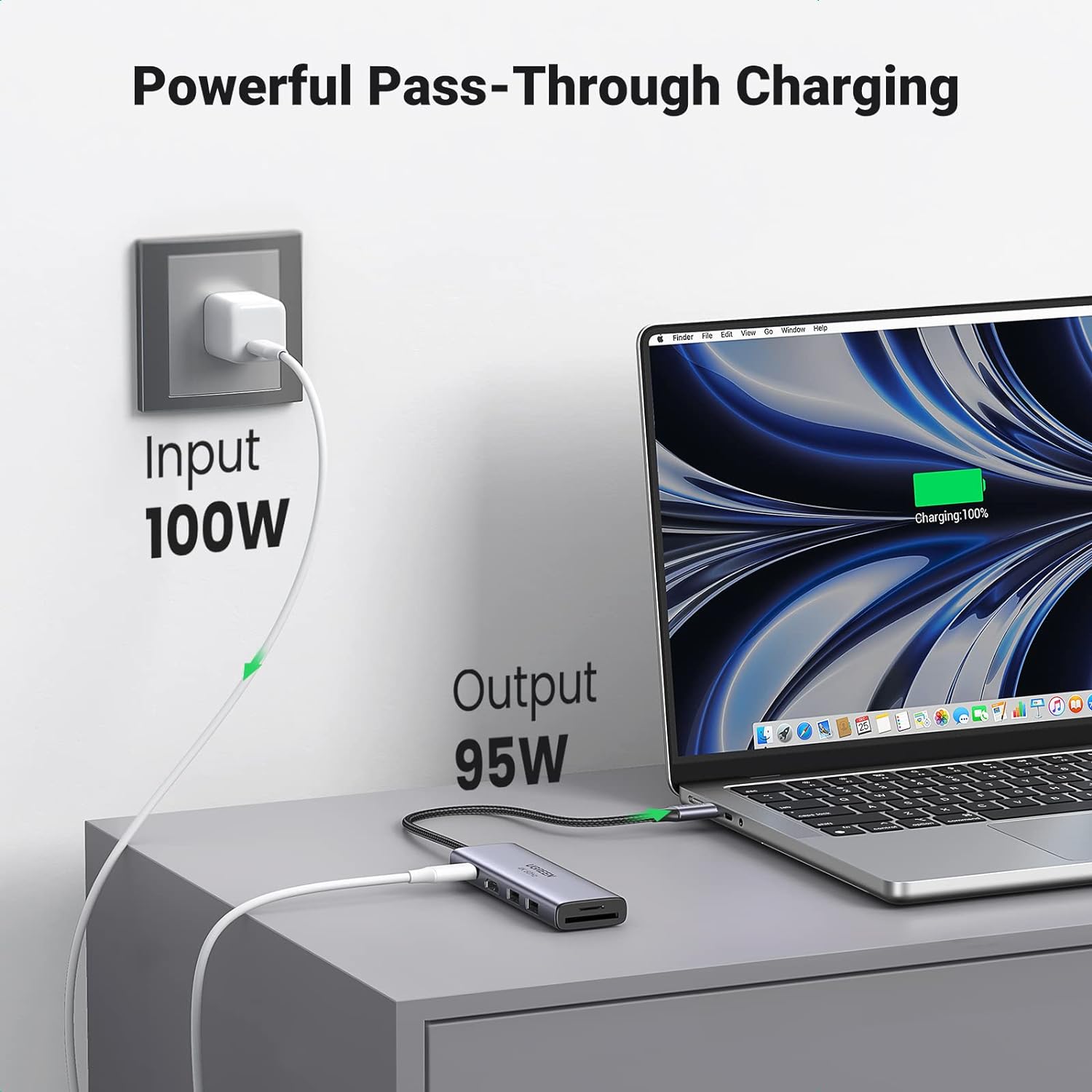 UGREEN 6in1 multifunctional USB Type C HUB - 2x USB 3.2 Gen 1 / HDMI 4K 60Hz / SD and TF card reader / USB Type C PD 100W (60384 CM511)