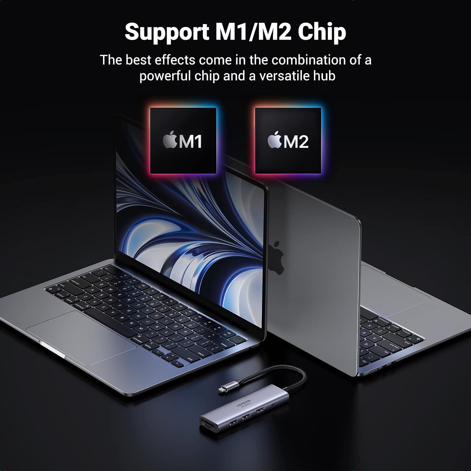 UGREEN 6in1 multifunctional USB Type C HUB - 2x USB 3.2 Gen 1 / HDMI 4K 60Hz / SD and TF card reader / USB Type C PD 100W (60384 CM511)