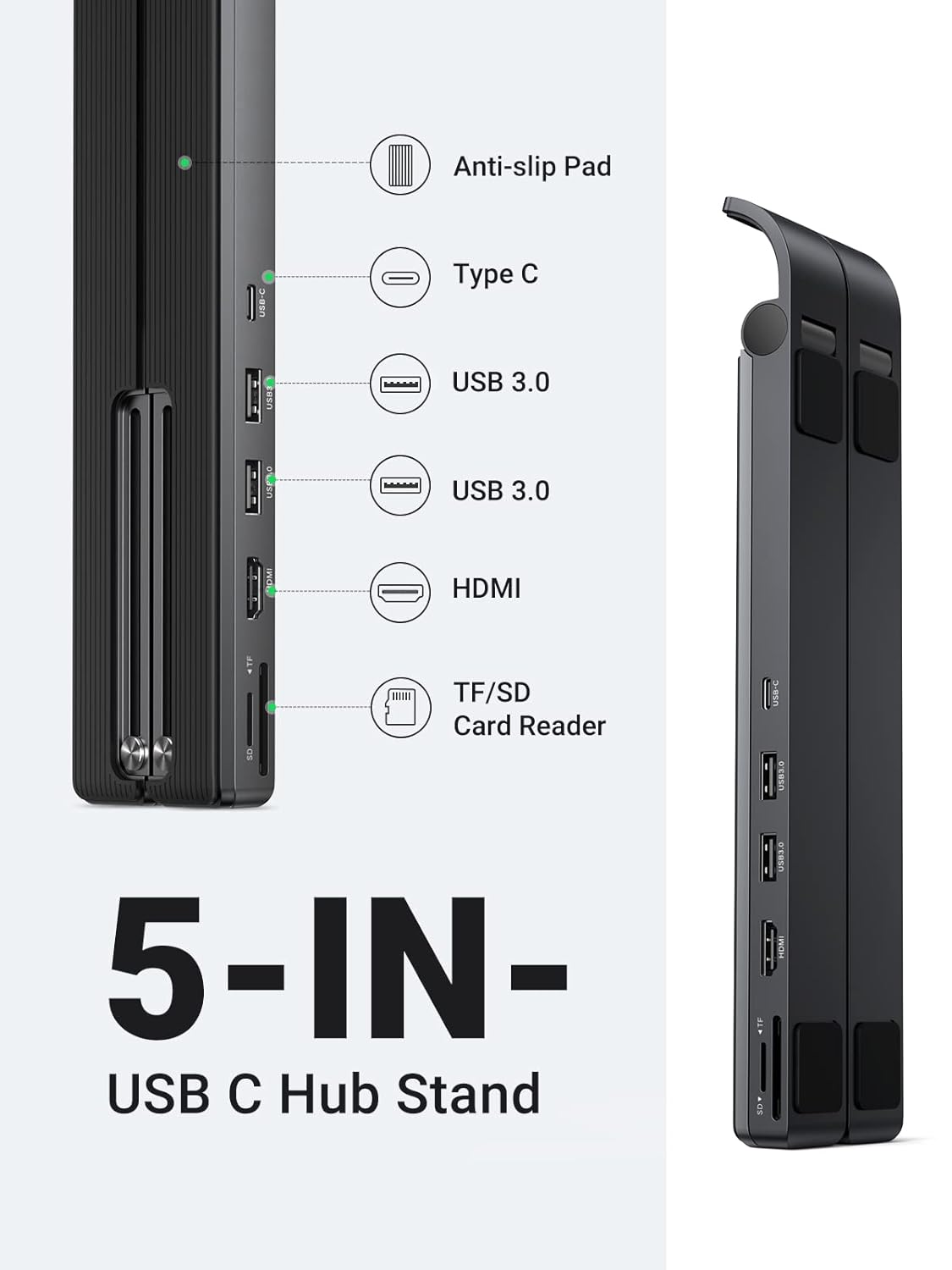 UGREEN 80551 USB-C to 2*USB3.0+HDMI+SD+TF Card Reader Docking Station CM359
