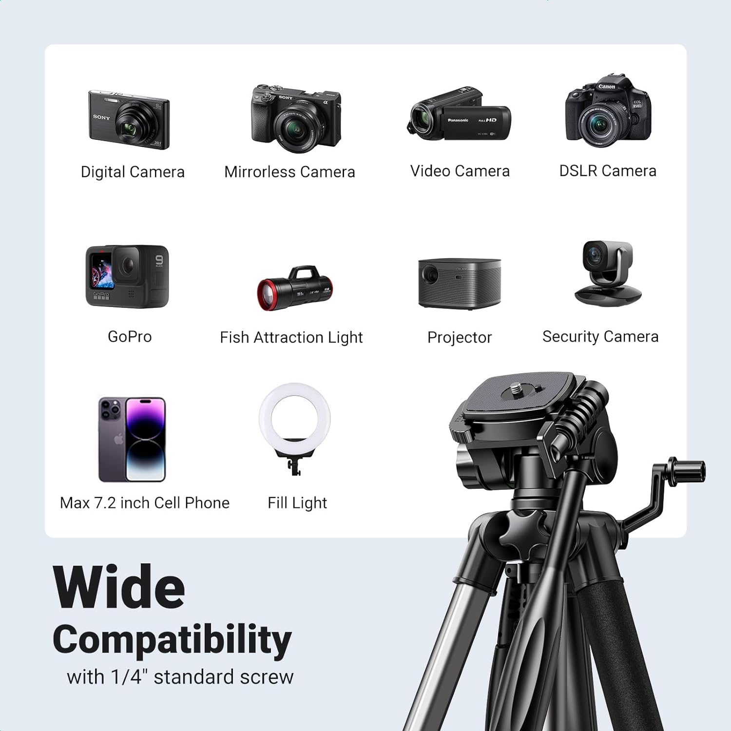 UGREEN 15187 Professional Tripod for Phone & Camera LP661