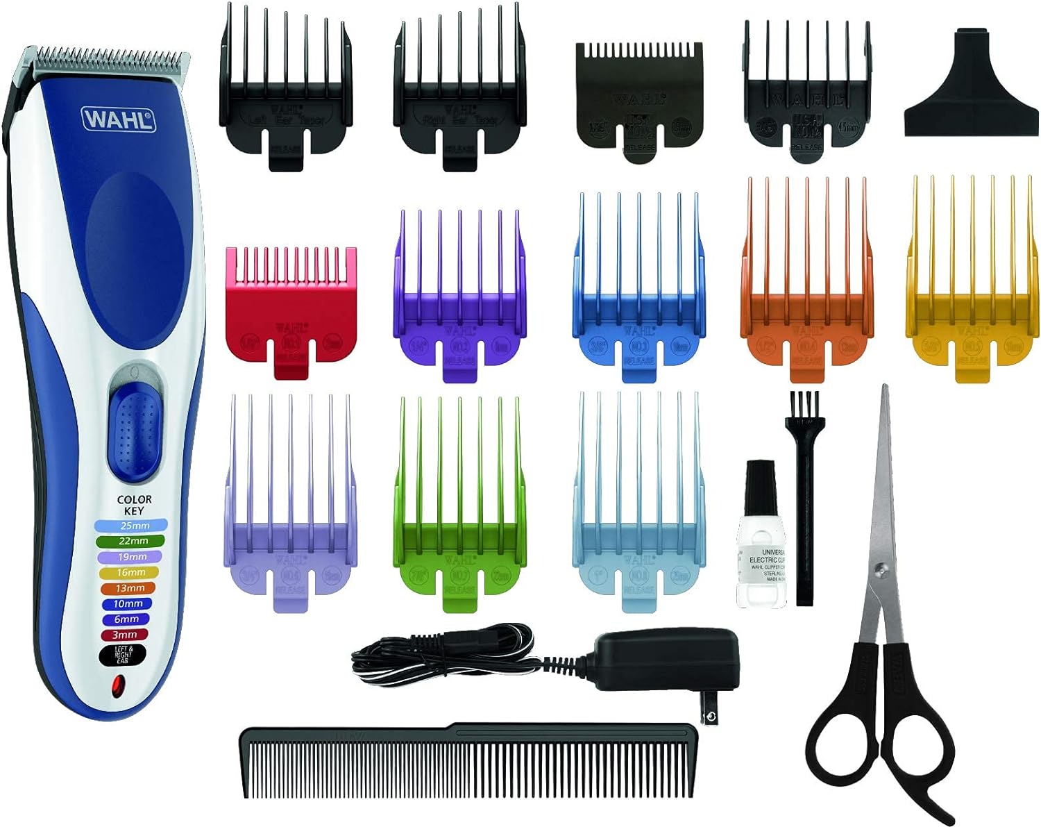 WAHL 19 in 1, Color Pro Cord/cordless Hair Clipper, Detachable and Rinseable Bladeset, 60 Mins Run Time