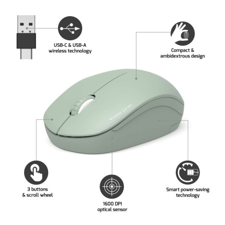 Port Design Silent Mouse Wireless - Olive