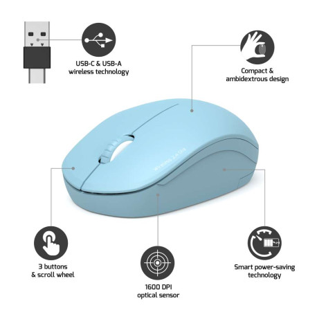 Port Design Silent Mouse Wireless - Azur