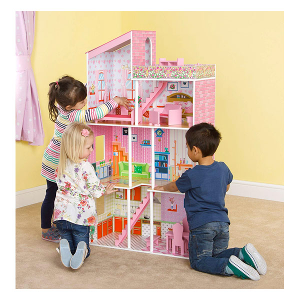 Plum Tillington Wooden Doll House With Wooden Accessories