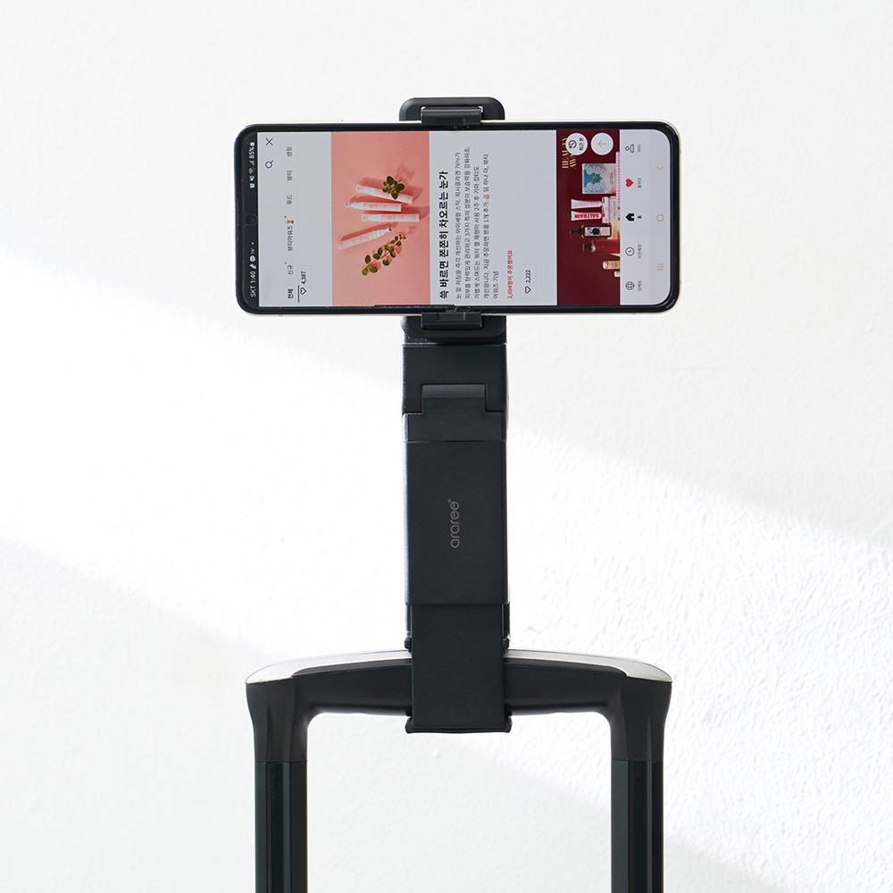 Araree Aviation Travel Desk Phone Holder for Desk With 360-Degree Rotation - Black