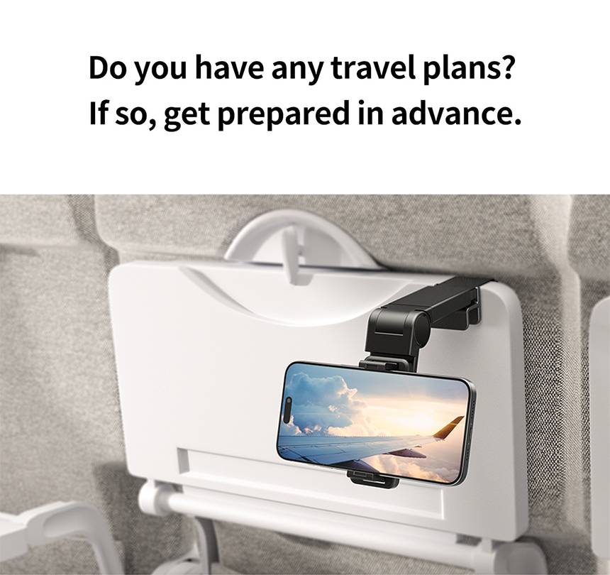 Araree Aviation Travel Desk Phone Holder for Desk With 360-Degree Rotation - Black