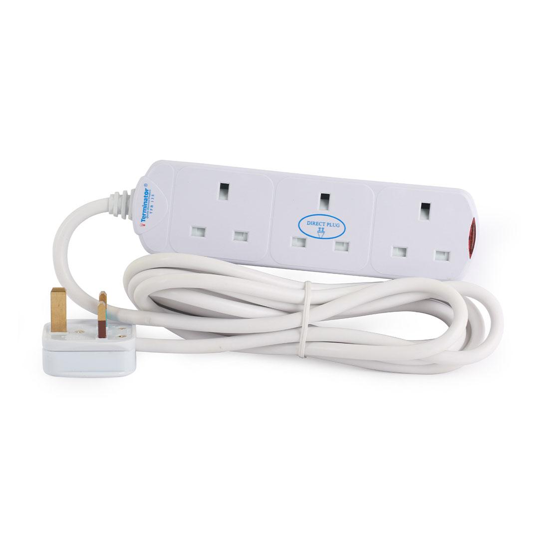 Terminator 3 Way Power Extension Socket 3m Cable 13A - TPB 13-3M