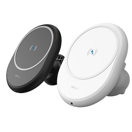 MiLi Mag Carmate 15W Magnetic Fast Wireless Charging Car Mount - Black
