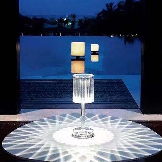 Touching Control Gatsby Crystal Lamps for Bedrooms, Cordless Table Lamp with USB Port 3-way Dimmable Nightstand Lamp for Home Decor