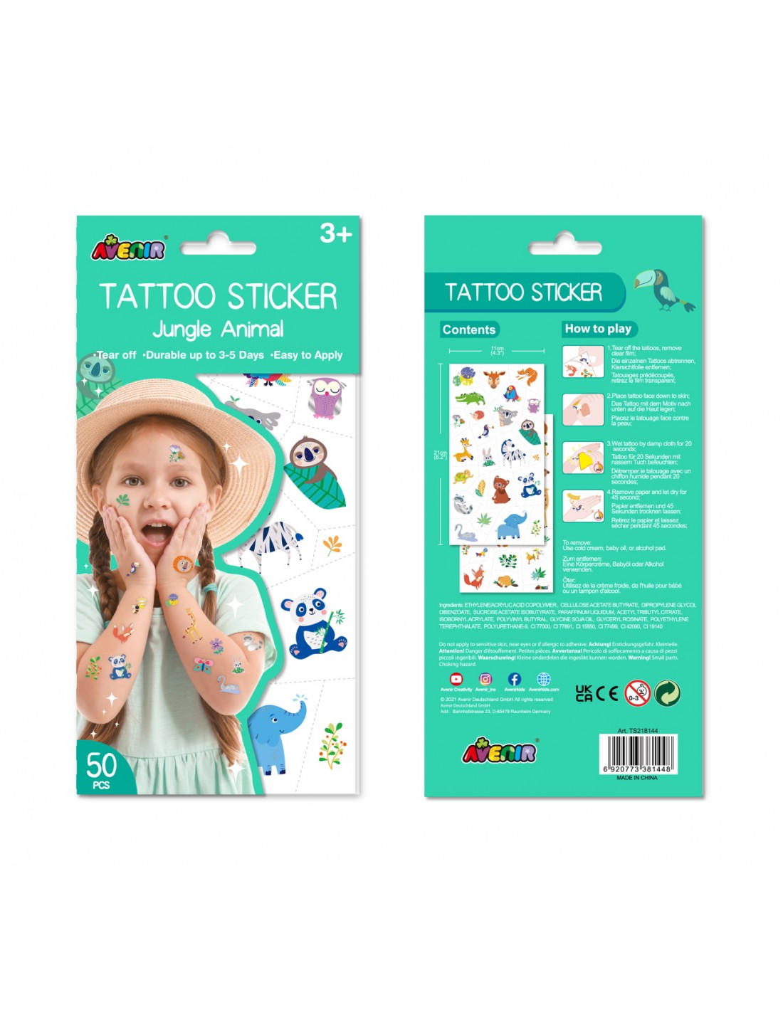Avenir Tattoo Sticker – Jungle Animal