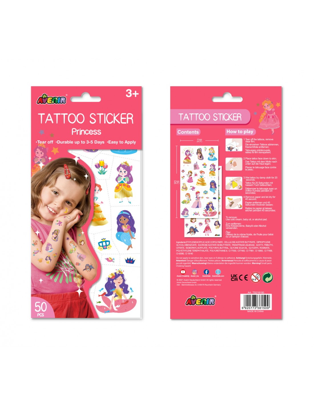 Avenir Tattoo Sticker-Princess