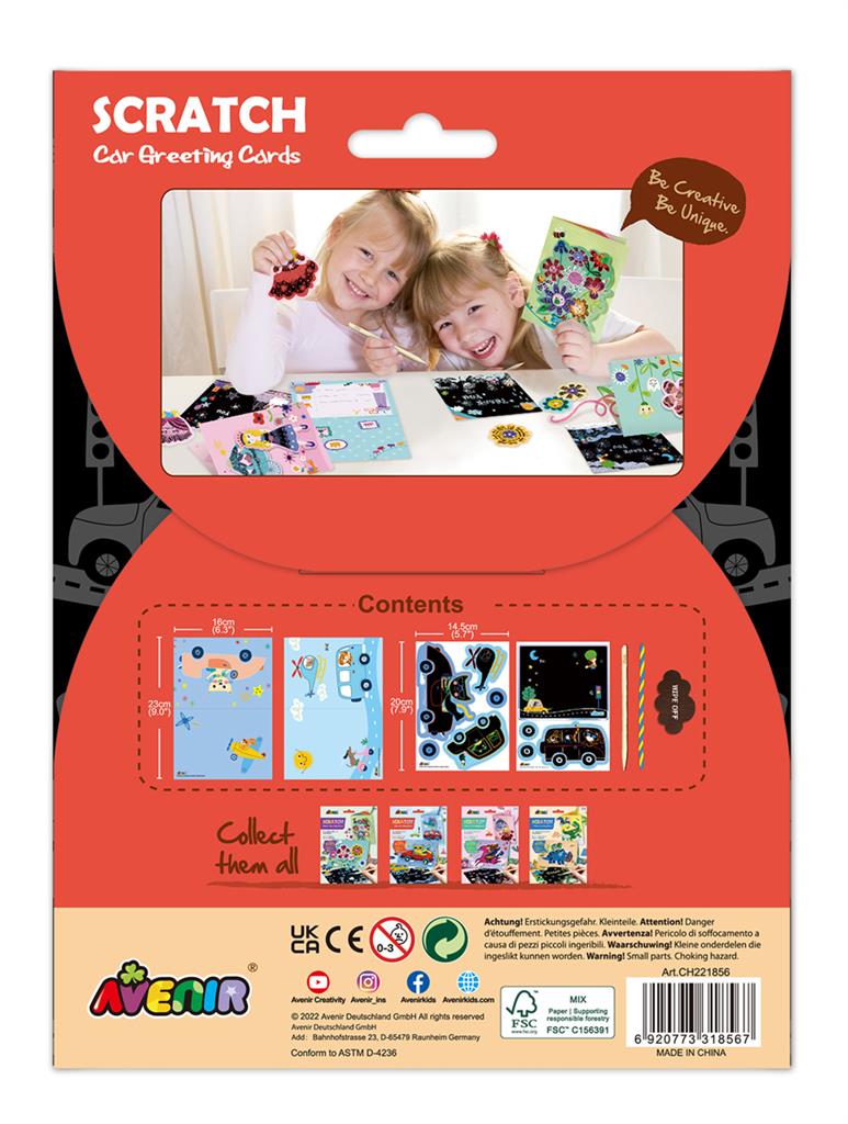 Avenir - Scratch Greeting Card - Cars