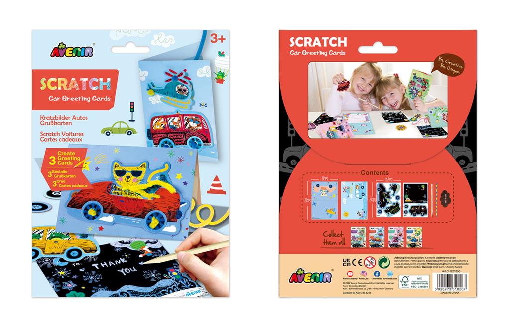 Avenir - Scratch Greeting Card - Cars