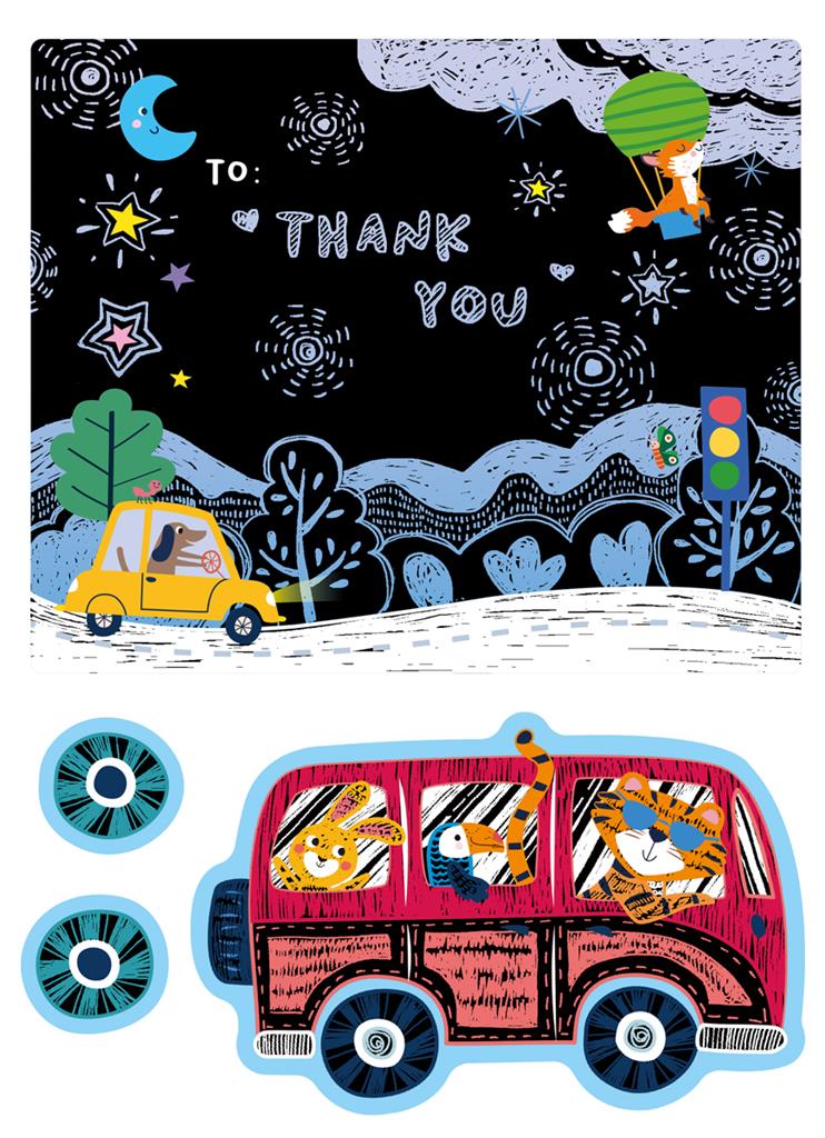 Avenir - Scratch Greeting Card - Cars
