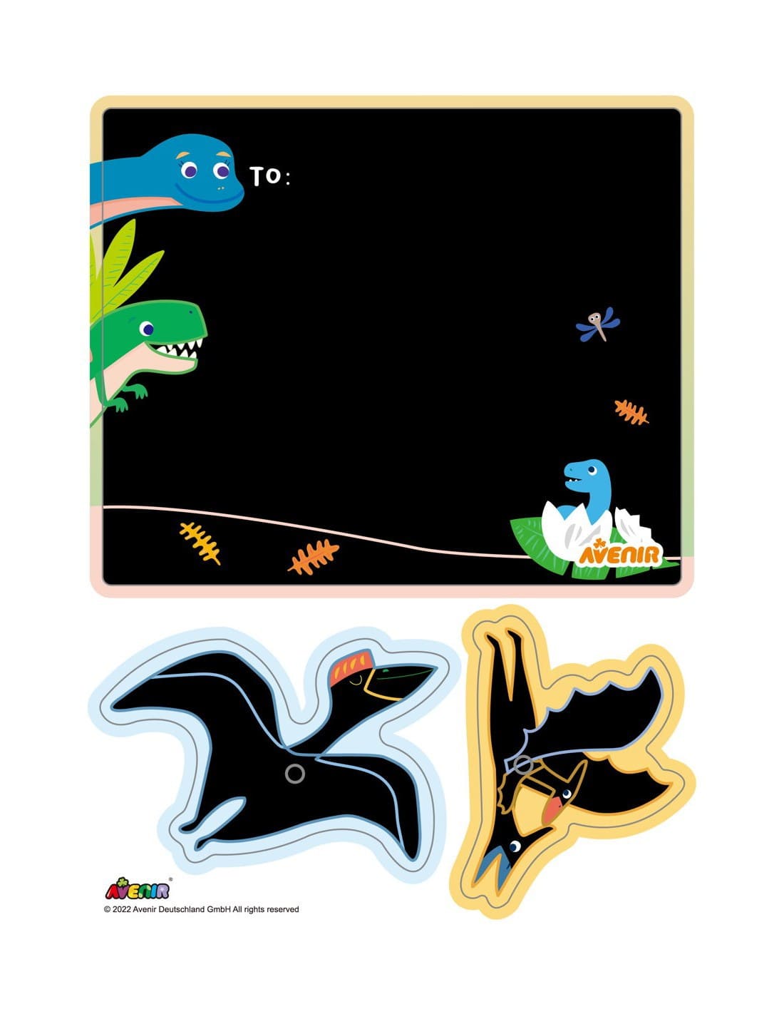 Avenir - Scratch Greeting Card - Dinos