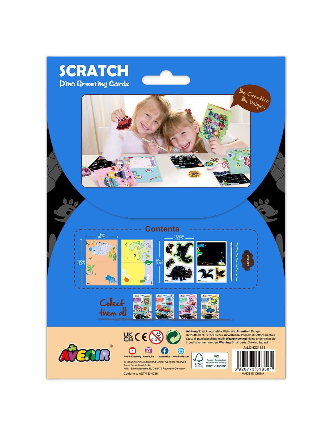 Avenir - Scratch Greeting Card - Dinos