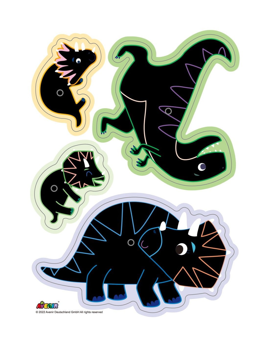 Avenir - Scratch Greeting Card - Dinos