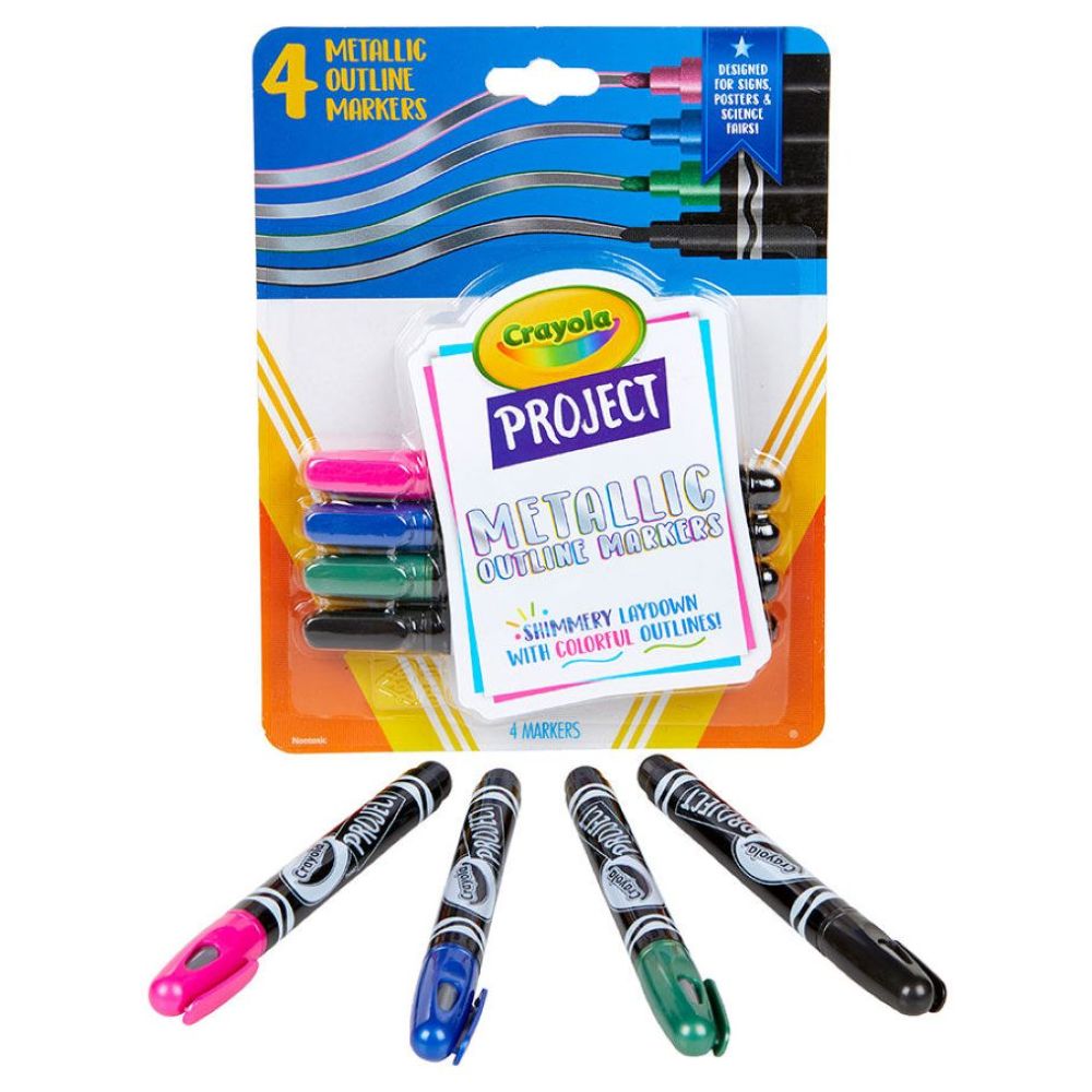 Crayola Project 4 Ct. Metallic Outline Markers