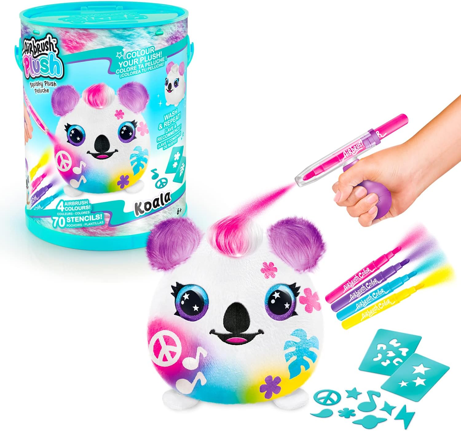 Canal Toys Airbrush Plush Squish Pals Paint Can