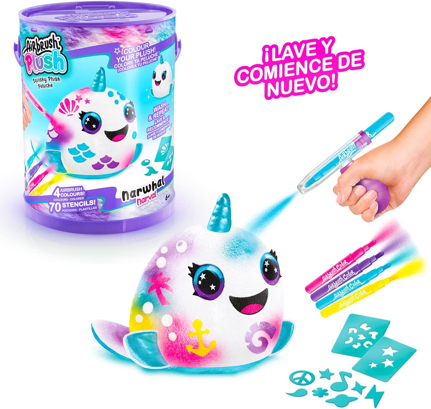 Canal Toys Airbrush Plush Squish Pals Paint Can
