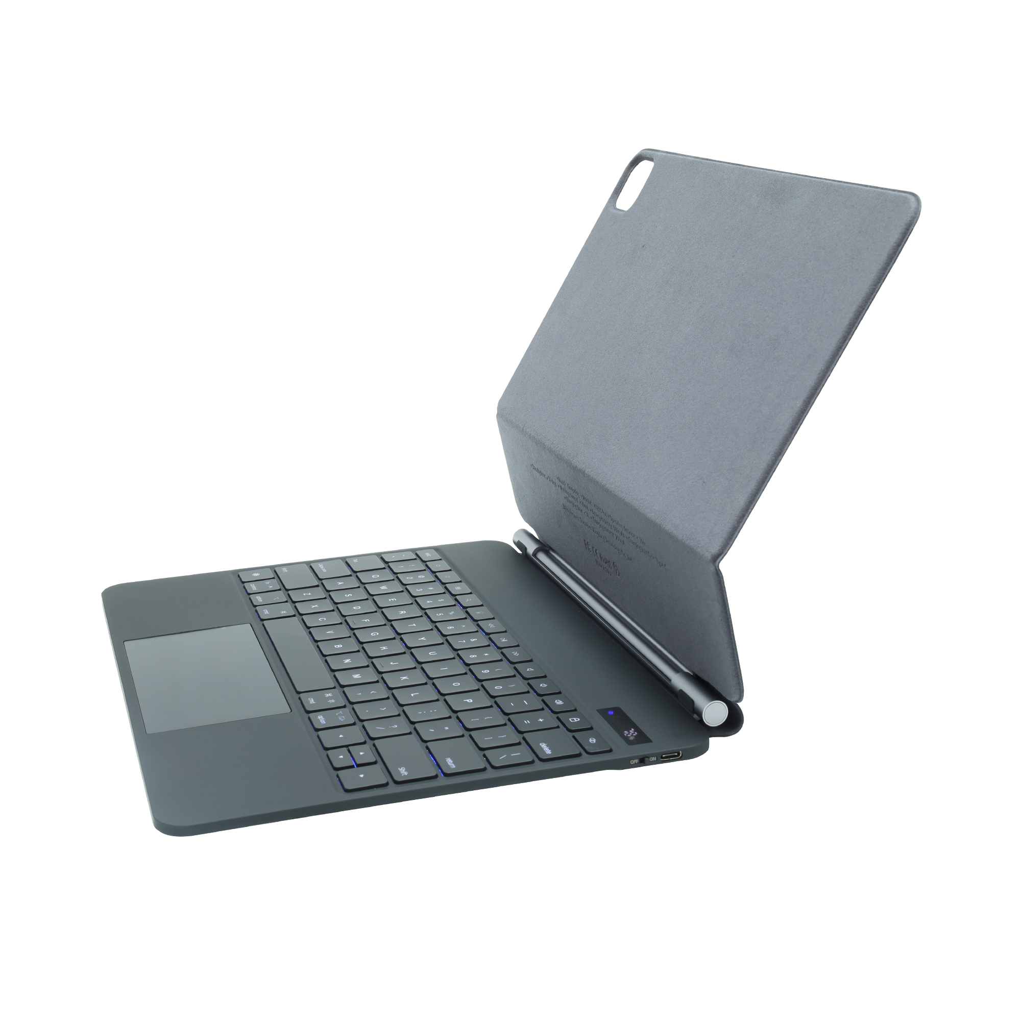 SIA Arabic layout Magic Keyboard Case With LED Power Display For iPad Pro 12.9 Inch 2018-2022 - Backlight - Black