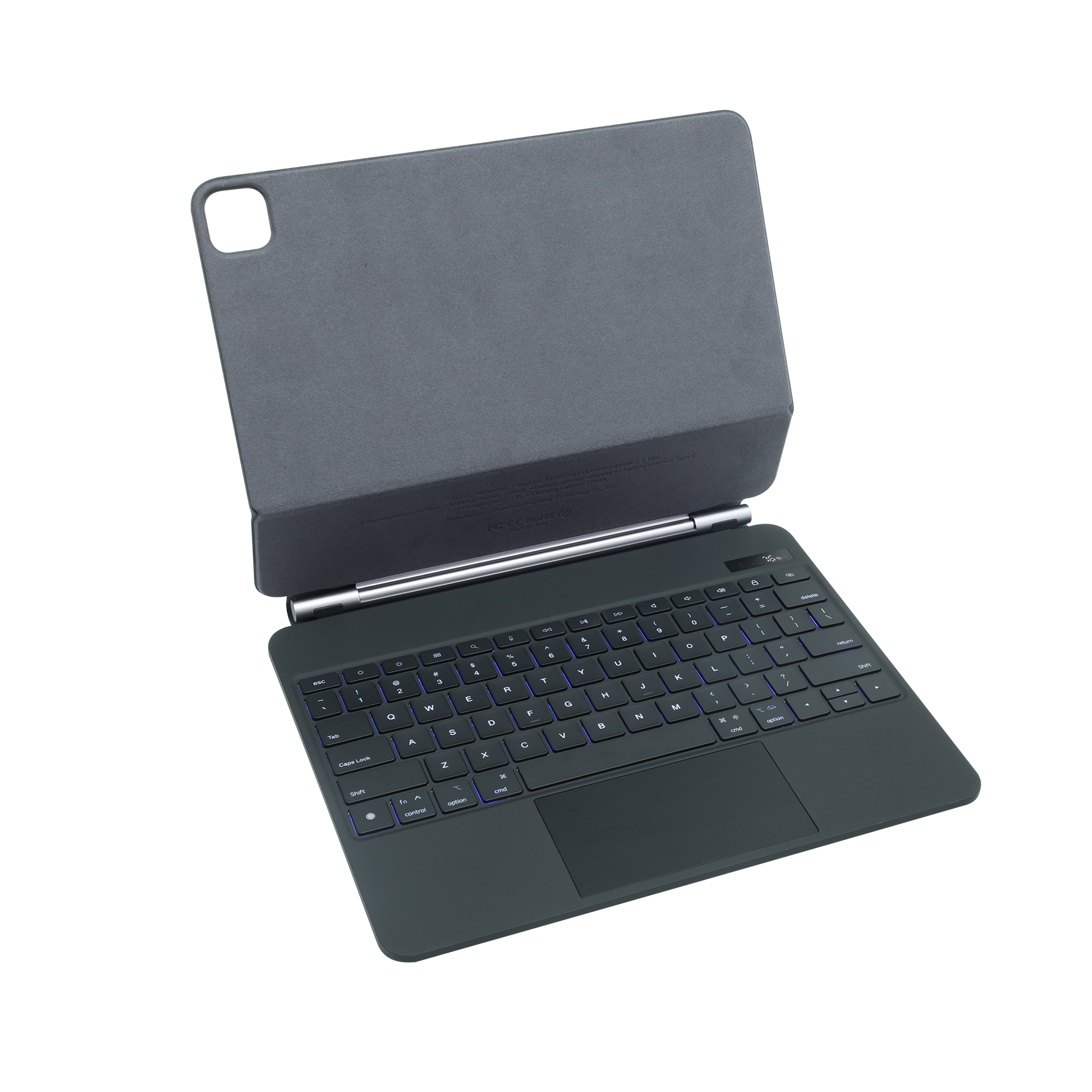 SIA Arabic layout Magic Keyboard Case With LED Power Display For iPad Pro 12.9 Inch 2018-2022 - Backlight - Black