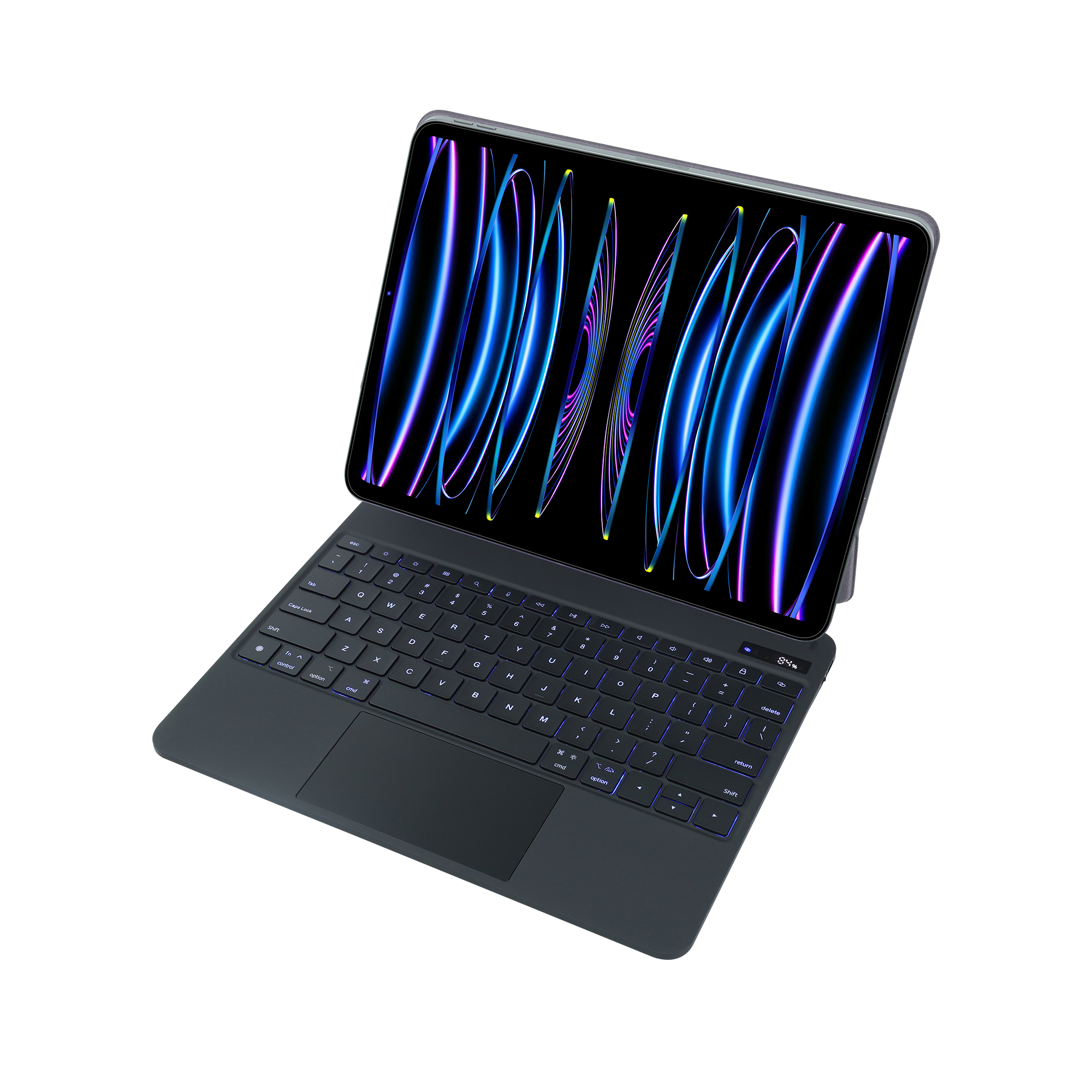 SIA Arabic layout Magic Keyboard Case With LED Power Display For iPad Pro 12.9 Inch 2018-2022 - Backlight - Black