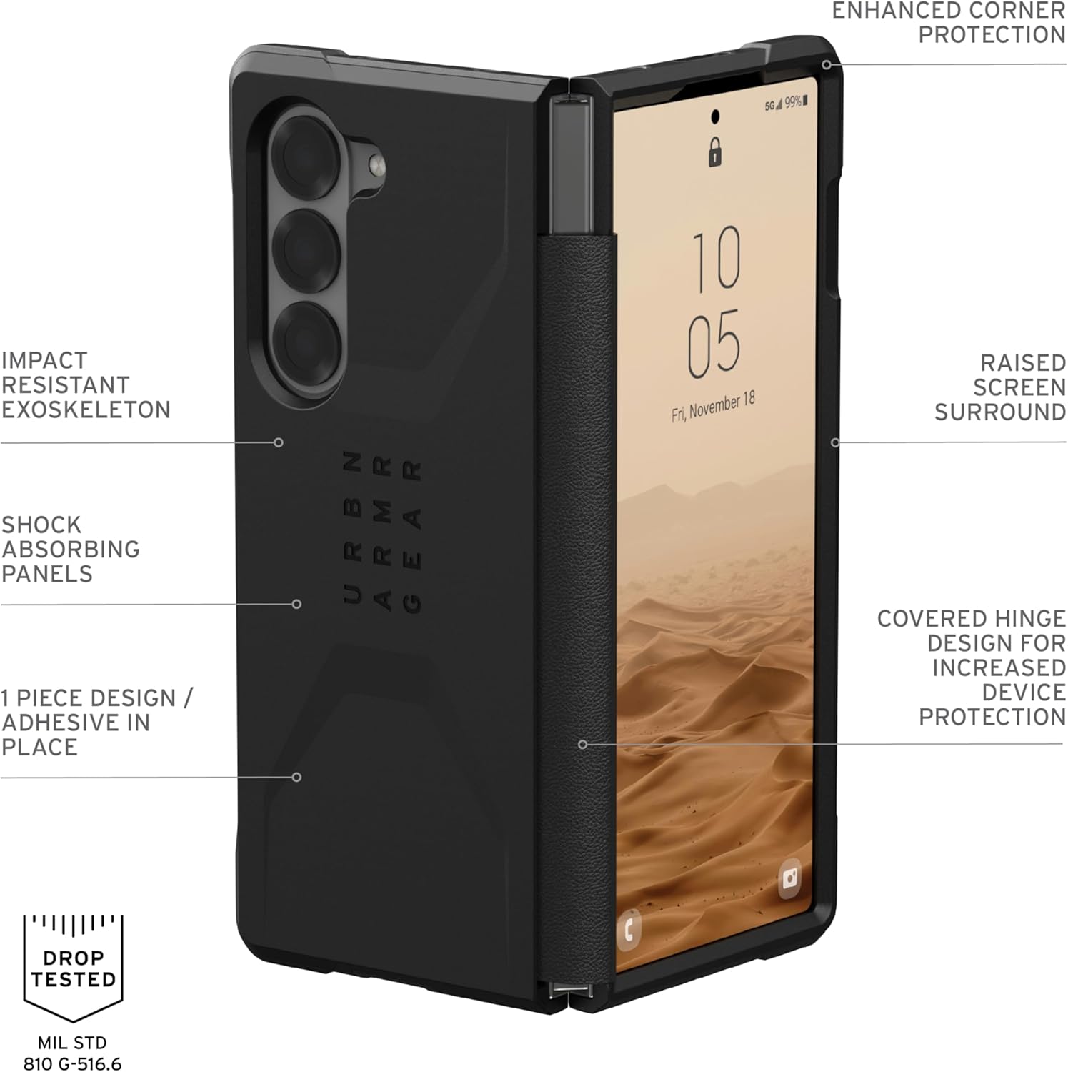 UAG Samsung Galaxy Z Fold 6 Civilian Case - Black