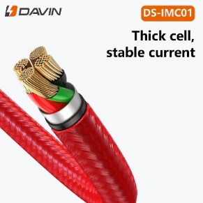 Davin 3-In-1 Fast Charging Data Cable Ds- IMCO1 1200mm (Micro USB, Lightning, and Type-C)