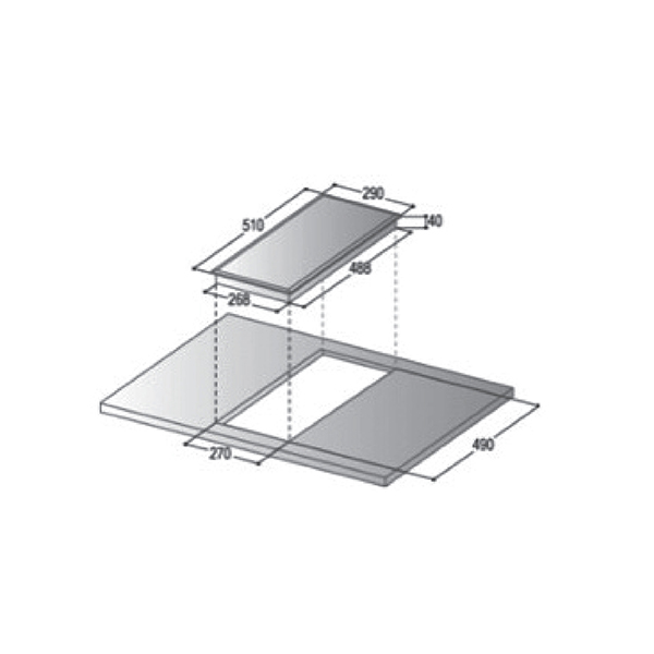 Glem Gas 2 Burners Ceramic Hob 30 Cm GLGTH32KIX - Stainless Steel