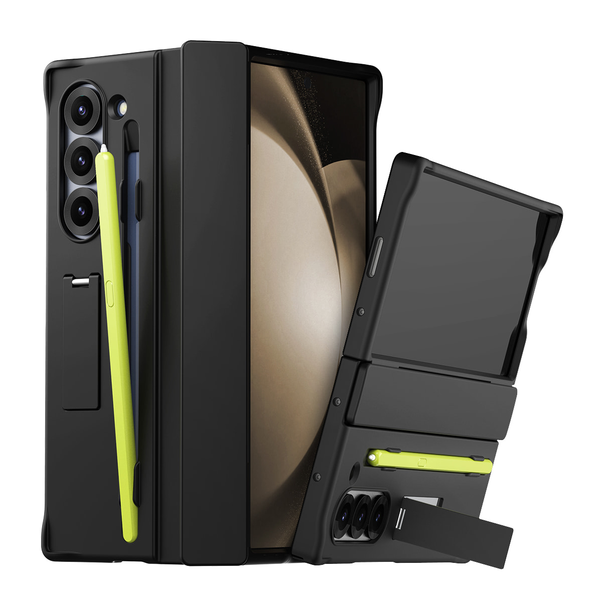 Araree Nukin 360 SP Black Kickstand Case with S Pen Slot & Hinge Protection - For Samsung Galaxy Z Fold 6 - Black