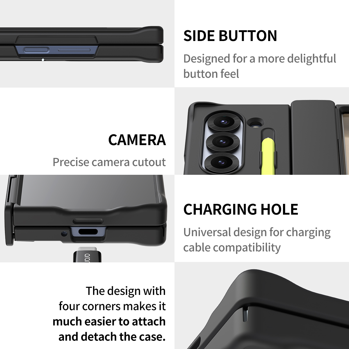 Araree Nukin 360 SP Black Kickstand Case with S Pen Slot & Hinge Protection - For Samsung Galaxy Z Fold 6 - Black