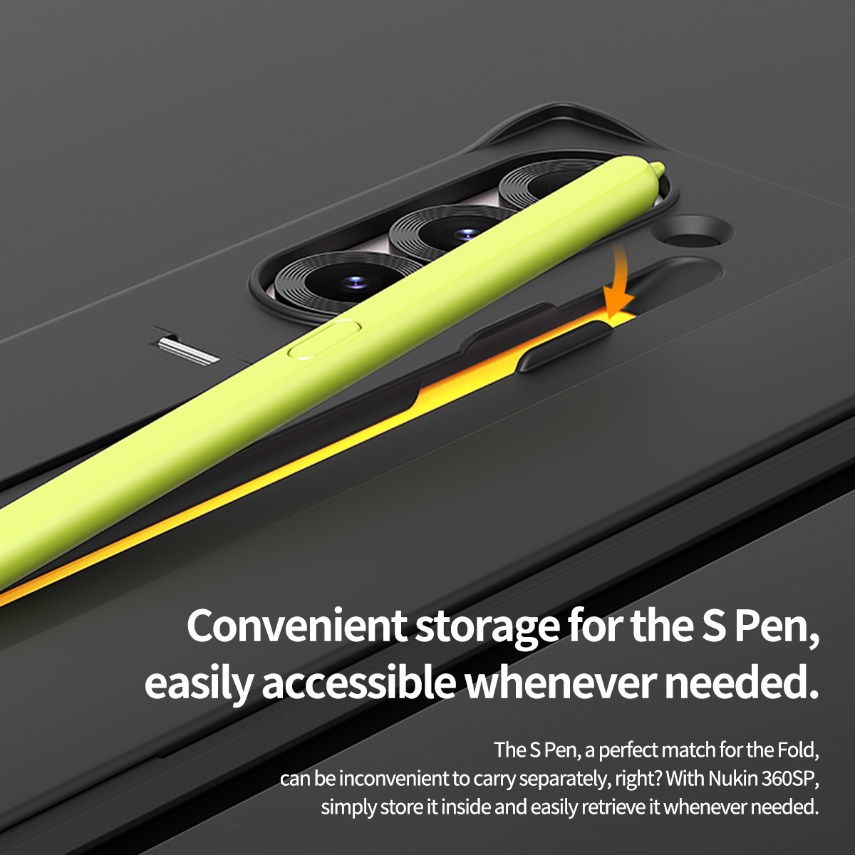 Araree Nukin 360 SP Black Kickstand Case with S Pen Slot & Hinge Protection - For Samsung Galaxy Z Fold 6 - Black