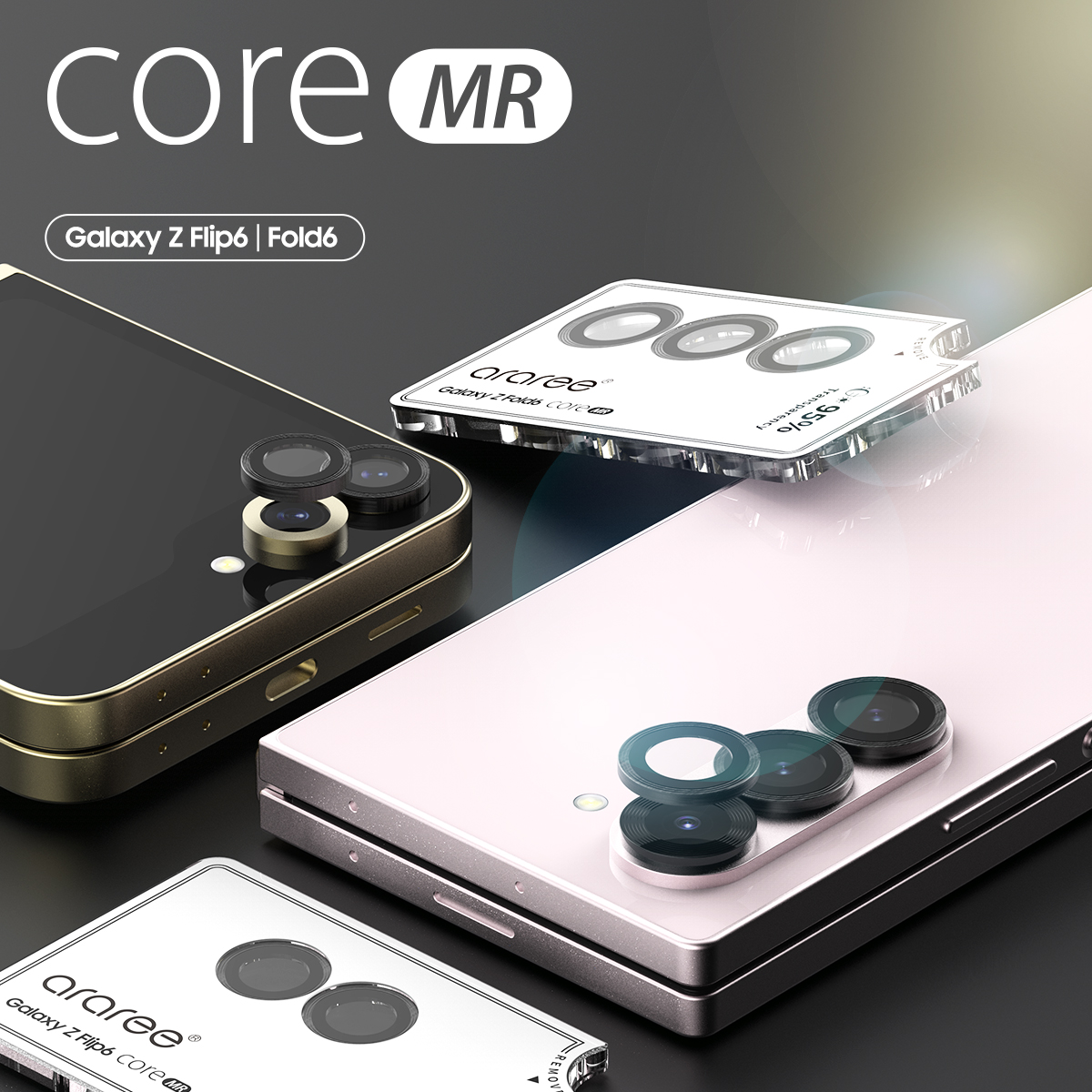 Araree Sub Core Camera Lense Protector Glass With Metal Ring For Samsung Galaxy Z Fold 6 - Clear